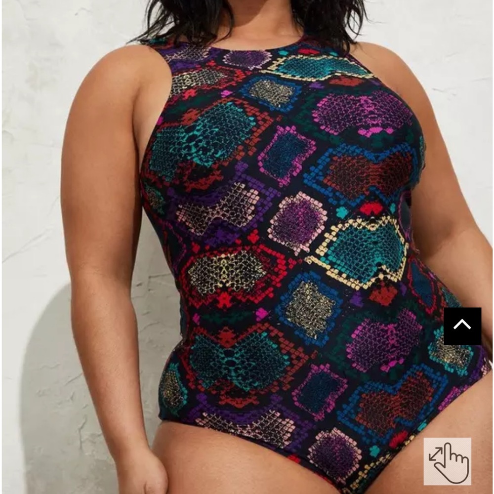Torrid Snake Skin Print One Piece Swimsuit - Picture 7 of 9